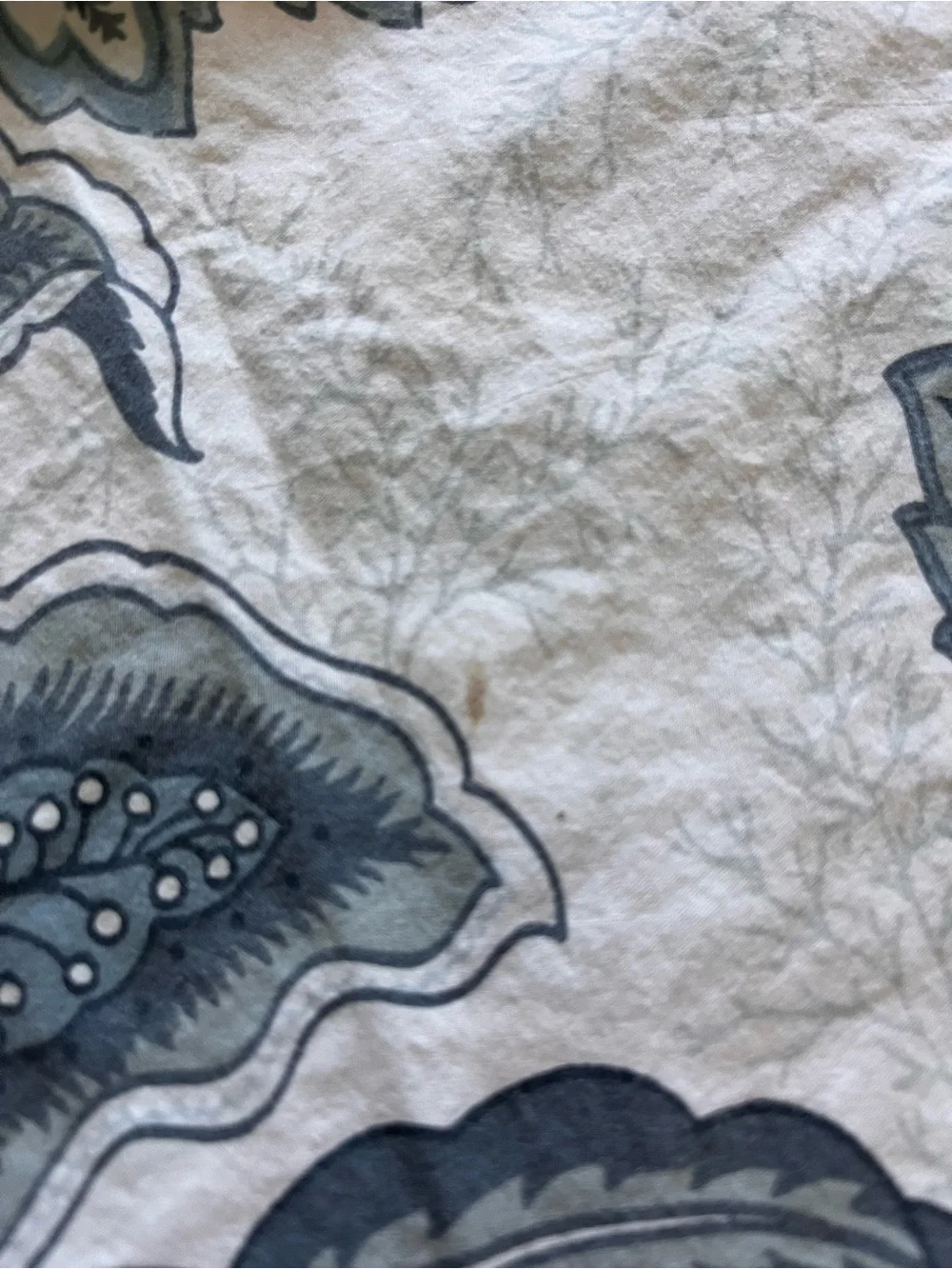 Pottery Barn Paige Palampore Blue White Queen Duvet Cover Shams